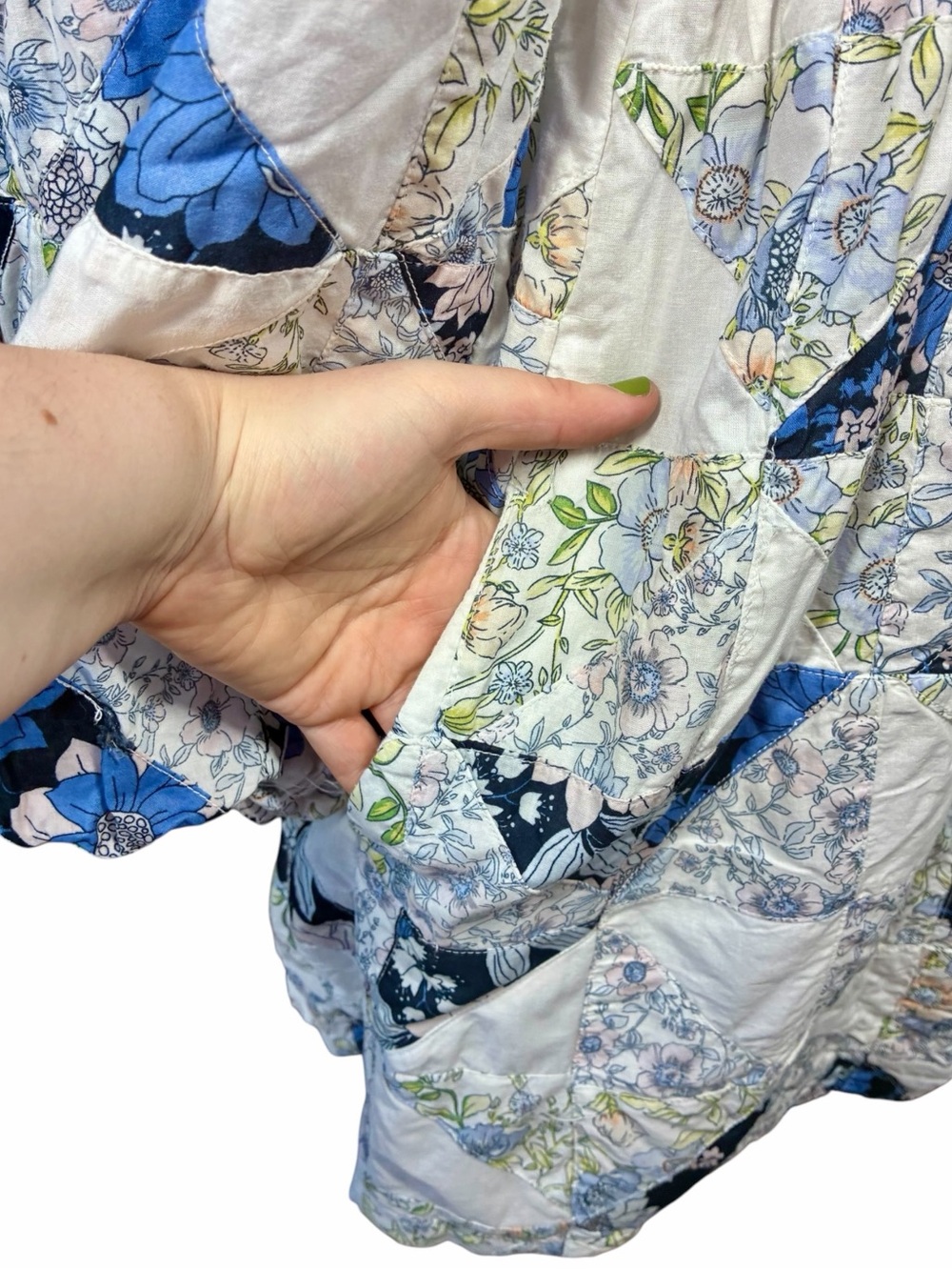 J. Crew Squareneck Cotton Voile Dress Patchwork Floral Women's Size XS - Picture 4 of 10